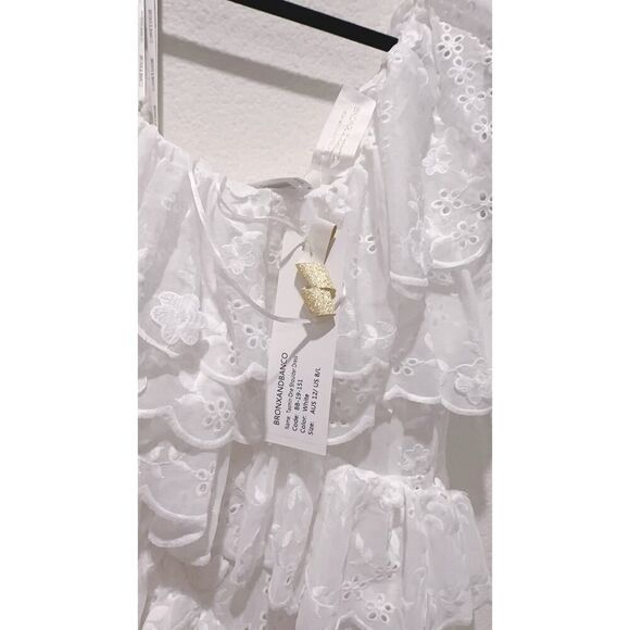 Bronx and Banco Tasmin One Shoulder Dress in White L/US8 - Picture 9 of 10